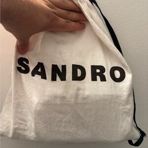 Sandro Black and White Drawstring Bag
